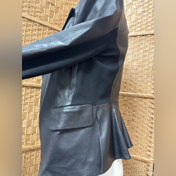 Theory Black Leather Jacket - Picture 8 of 10